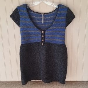 Free People sweater.  Blue and gray.  Size medium